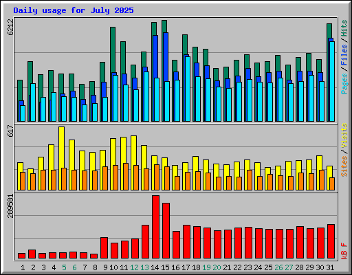 Daily usage for July 2025
